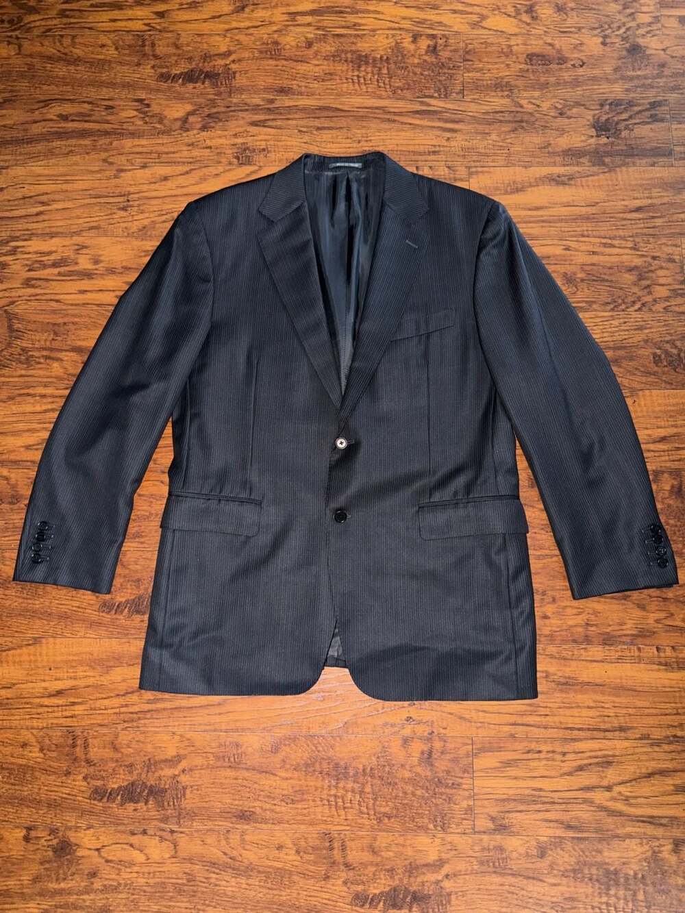 Canali Men's 100% Wool Pinstripe Blazer Suit Jacket Size 42R Made in Italy